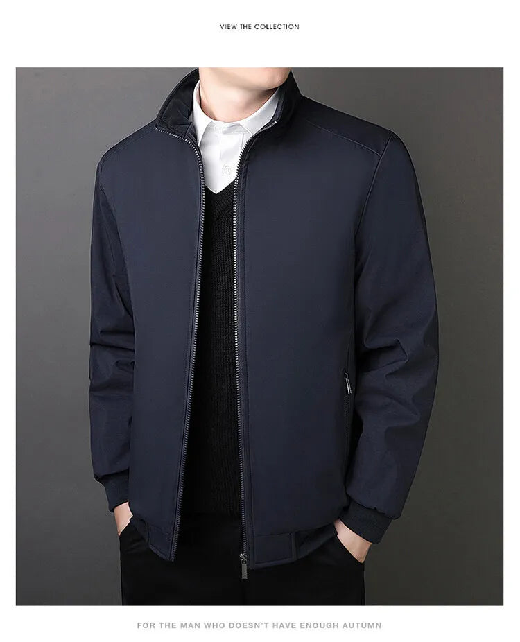 Winter Jacket Men 2023 Autumn Solid Color Plush and Thick Coats Men Plus Size 8xl Stand Collar Warm Men Clothing