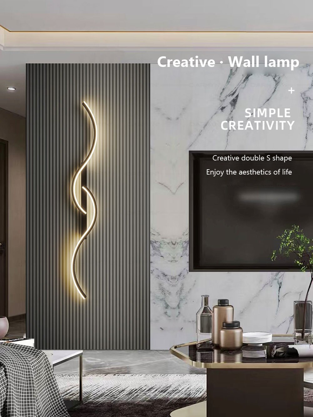 Modern LED Wall Lamp Minimalist Bedroom Bedside Led Sconce Long Strip Lustre Living Room Sofa Home Interior Lighting Fixtures