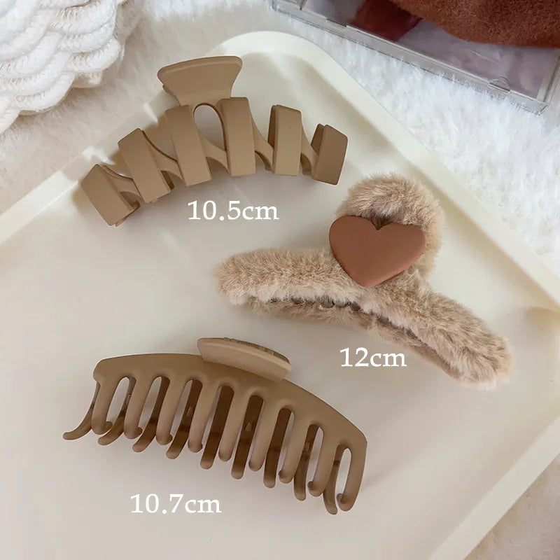 Headwear Set New Women Fashion Claw Clip Coffee Black Acrylic Large Hair Claw Korean For Girl Clip Barrette Hair Accessories