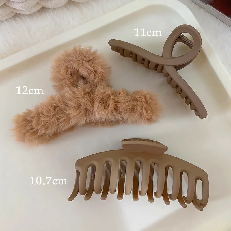 Headwear Set New Women Fashion Claw Clip Coffee Black Acrylic Large Hair Claw Korean For Girl Clip Barrette Hair Accessories