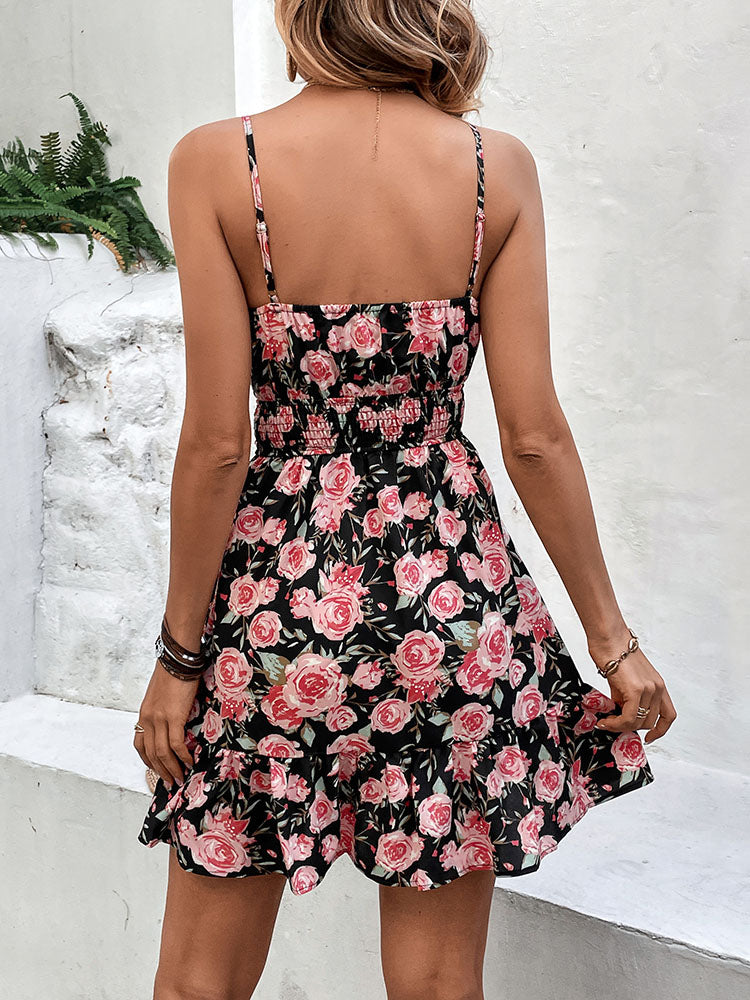 NORA Summer Sleeveless Dress Ladies Flowers Printed Camisole