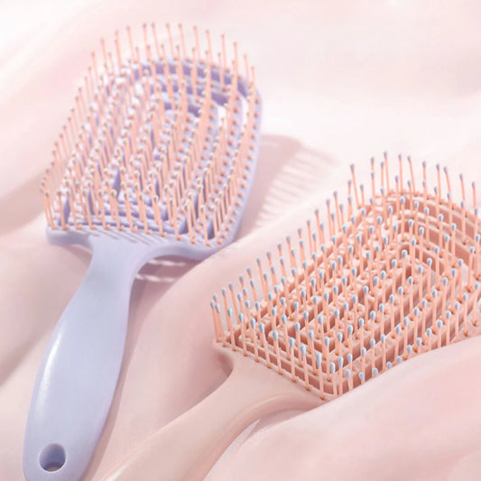 Detangler Elastic Massage Comb Hollow Out Hair Brush Scalp Massage Combs Hair Styling Detangler Fast Blow Drying Detangling Tool