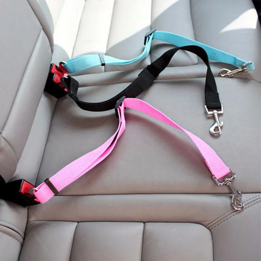 Adjustable  Dog Car Seat  Belt Pet Seat Vehicle Dog Harness Lead Clip Safety Lever Traction Dog Collars Dog Accessoires
