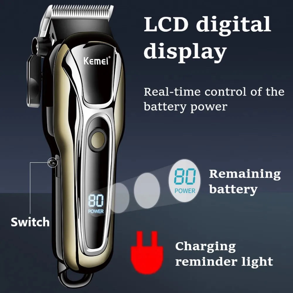 Kemei Hair Clipper Electric Hair Trimmer for men Electric shaver professional Men's Hair cutting machine Wireless barber trimmer