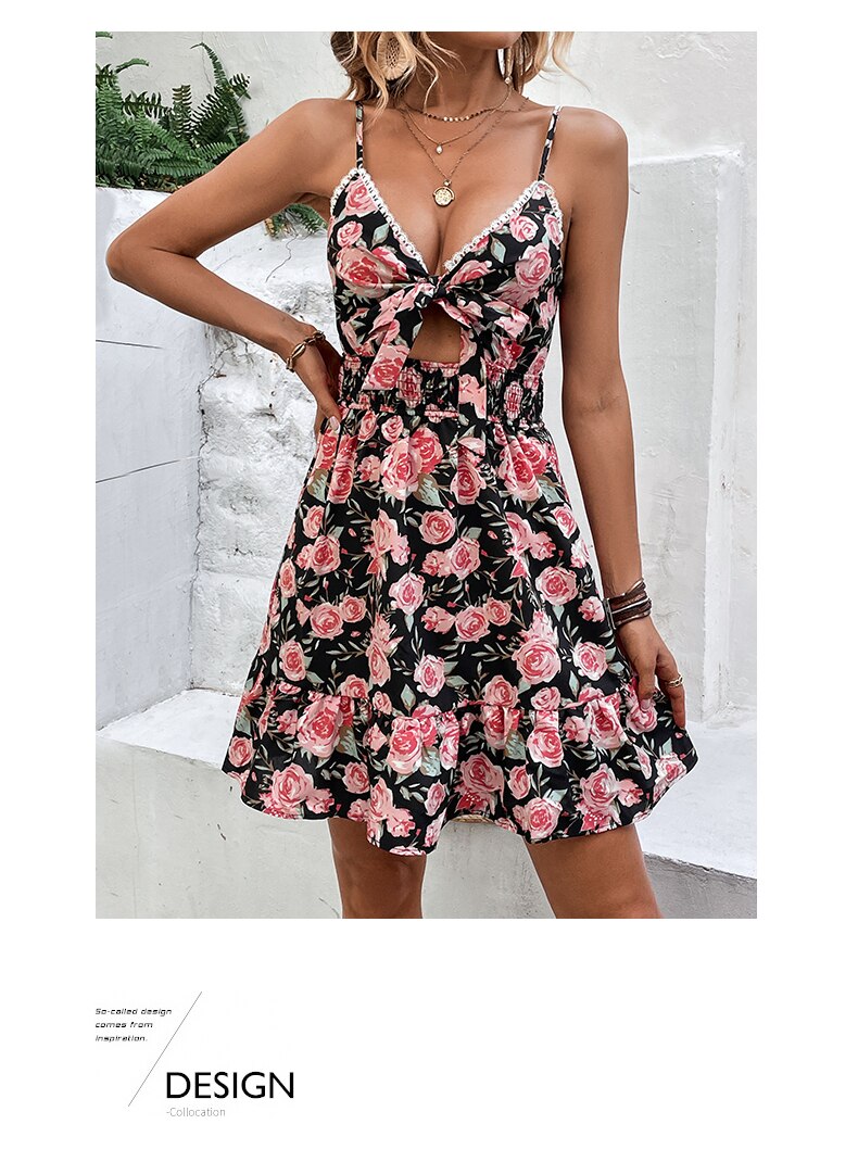 NORA Summer Sleeveless Dress Ladies Flowers Printed Camisole