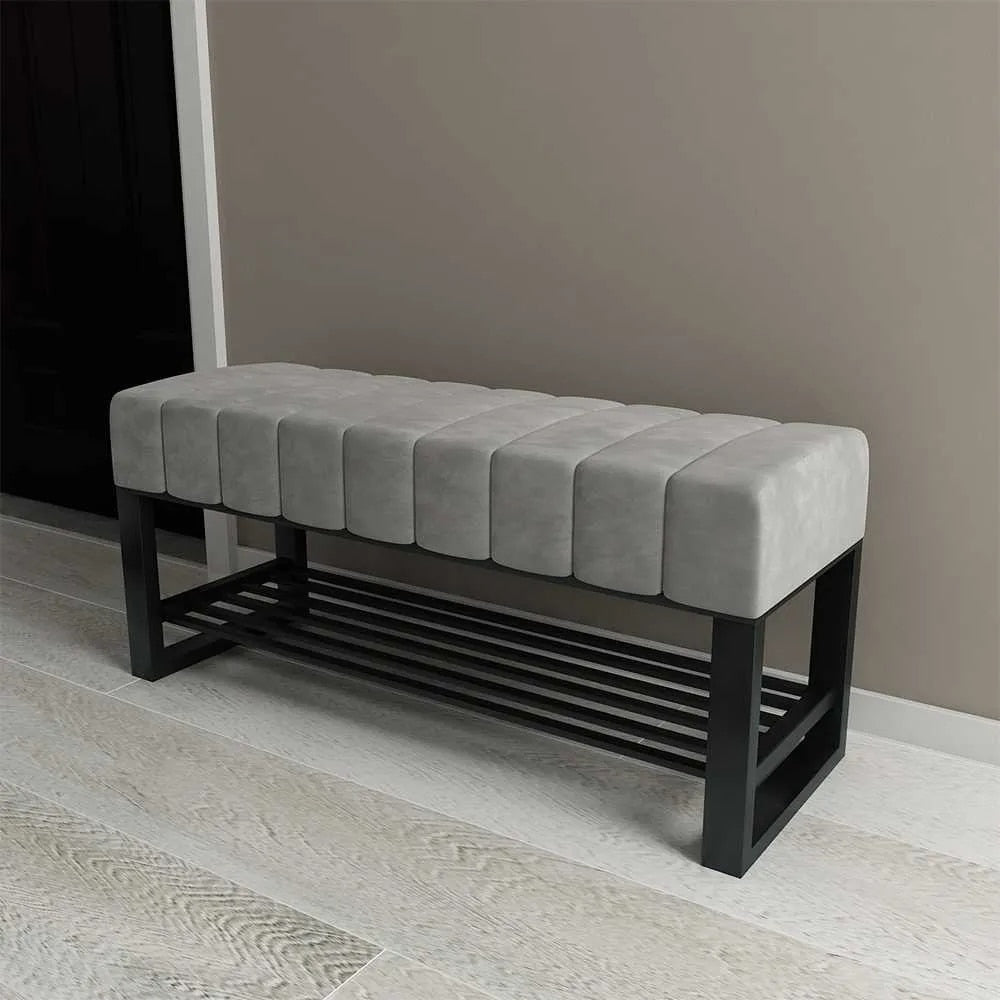 Shoe Changing Stools Modern Home Furniture Door Bench Living Room Sofa Ottomans Simple Bed End Stool Flannel Shoe Cabinet