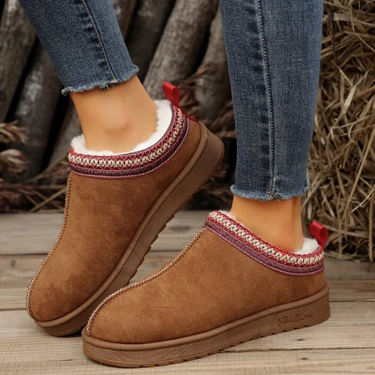 fashion  Boots Women Winter 2023 New Brand Fur Short Plush Warm Flats Slippers