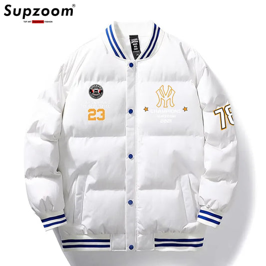 Supzoom 2023 New Arrival Parka Thick Casual Regular Quilted Male Popular Clothes Patchwork Baseball Coat Short Winter Jacket Men