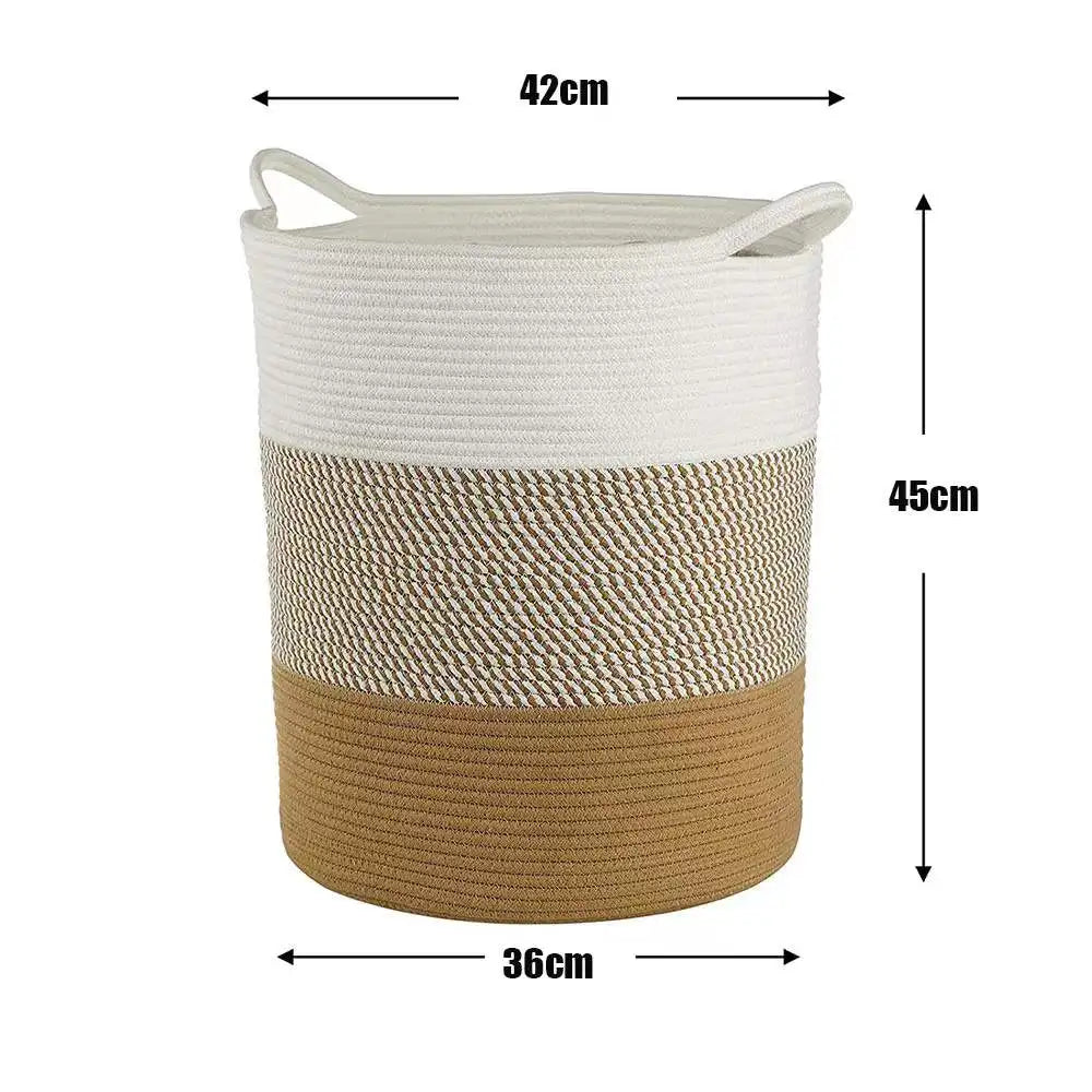 Thick Heavy Cotton Rope Laundry Bucket Large Dirty Clothes Container Simple Desktop Storage Basket  Home Storage