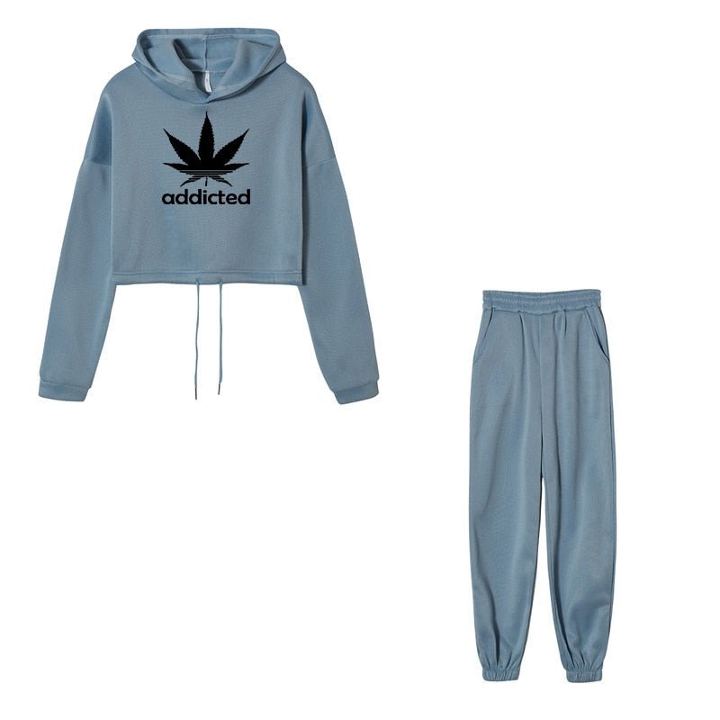 ADDICTED Tracksuit Sweatpants 2 Pieces Set Pullover Hoodies and Trousers Sports - 888kiko