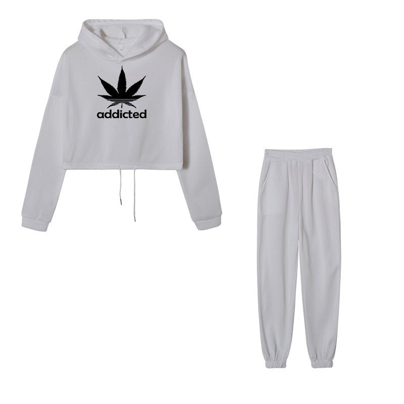 ADDICTED Tracksuit Sweatpants 2 Pieces Set Pullover Hoodies and Trousers Sports - 888kiko