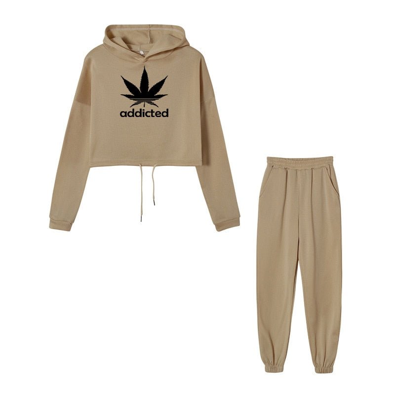 ADDICTED Tracksuit Sweatpants 2 Pieces Set Pullover Hoodies and Trousers Sports - 888kiko