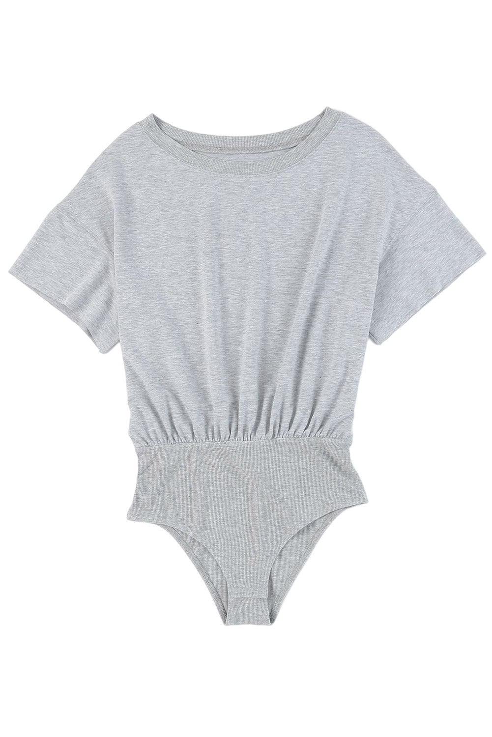 Grey Drop Shoulder Casual Oversize Bodysuit