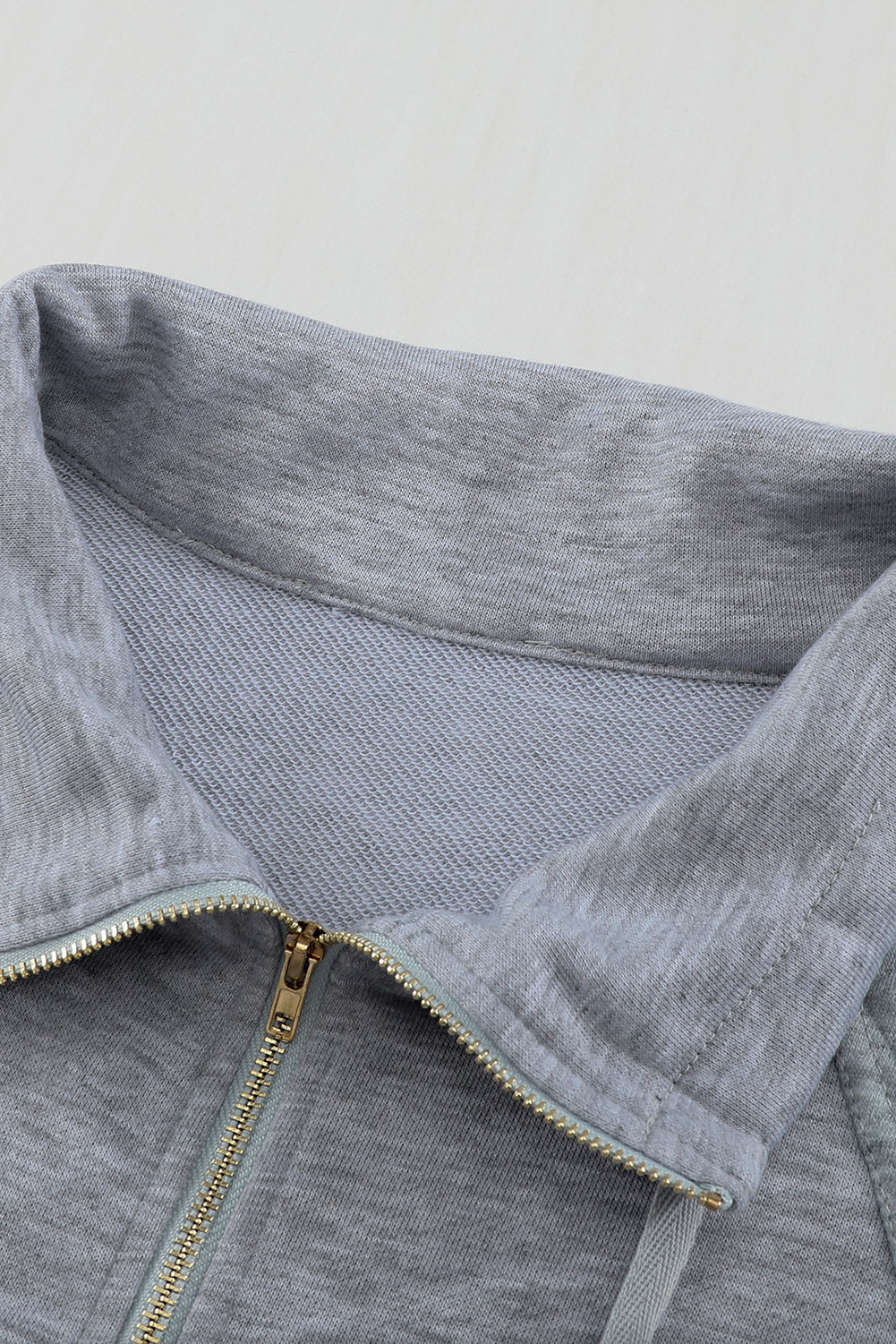 Dark Grey Quilted Kangaroo Pocket Half Zip Sweatshirt