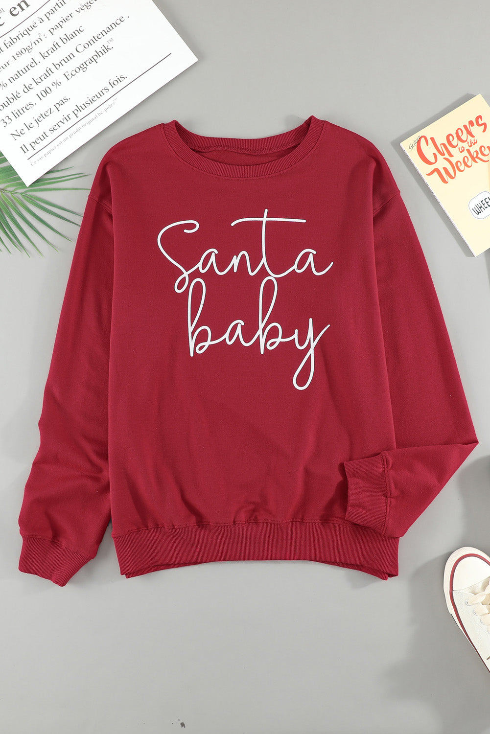 Red Santa Baby Christmas Sweatshirt for Women