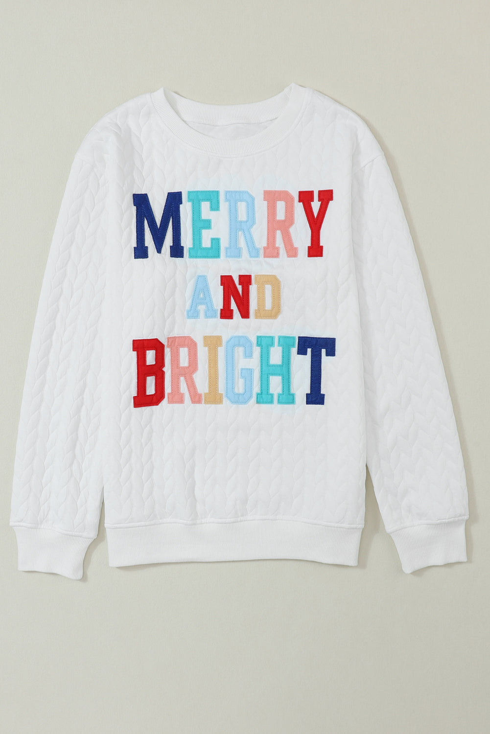 Black Merry and Bright Quilted Sweatshirt