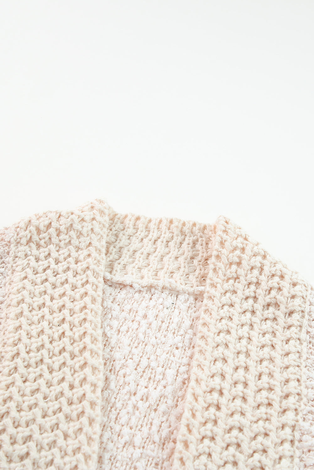 Gray Popcorn Knit Open Front Cardigan