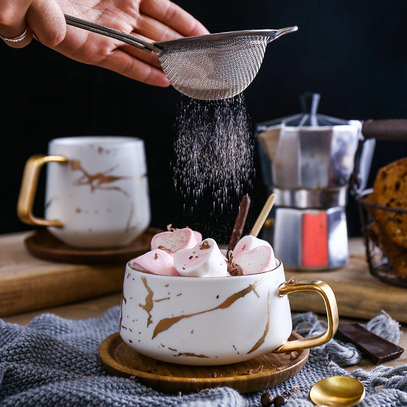 Koffiebekers Marmergoue Inlegsel