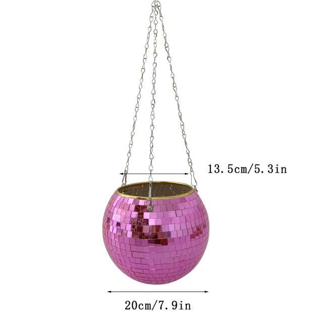 Disco Ball Flower Hanging Vase