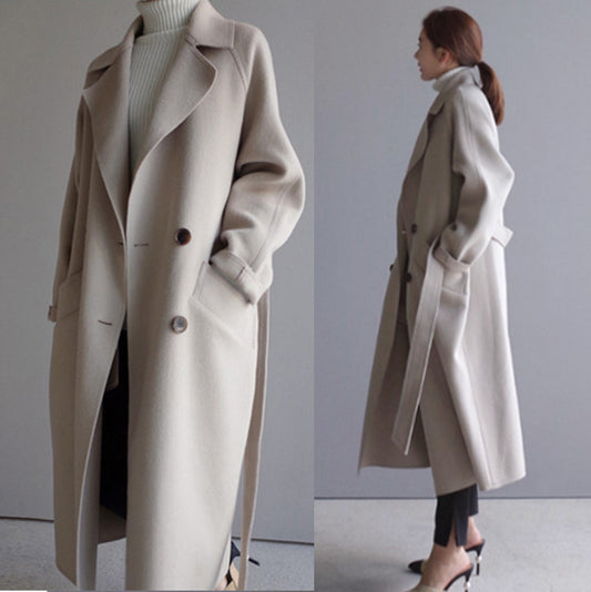 double-sided cashmere woolen coat women's trend