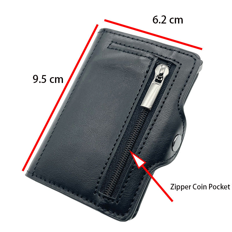 Slim Thin Trifold Men Leather Wallet For Apple AirTags