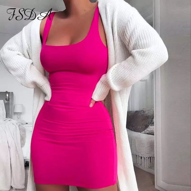 Vierkantige nek moulose Bodycon Mini-rok