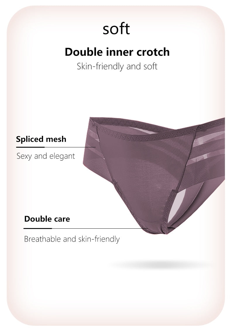 Womens  Panties Seamless Perspective Underwear Women See-Through Thong Underpants Girls Int