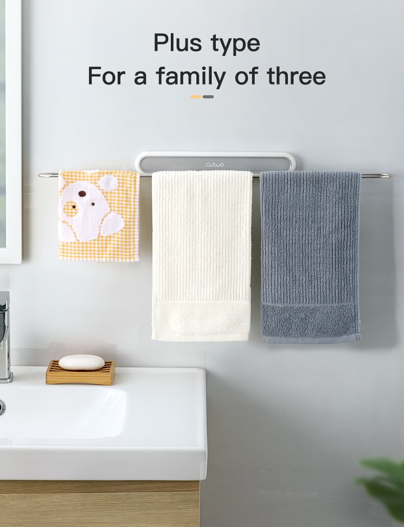 Toilet Towel Rack Towel Bar Bath Towel Holder Suction Wall-mounted Bathroom Shelf