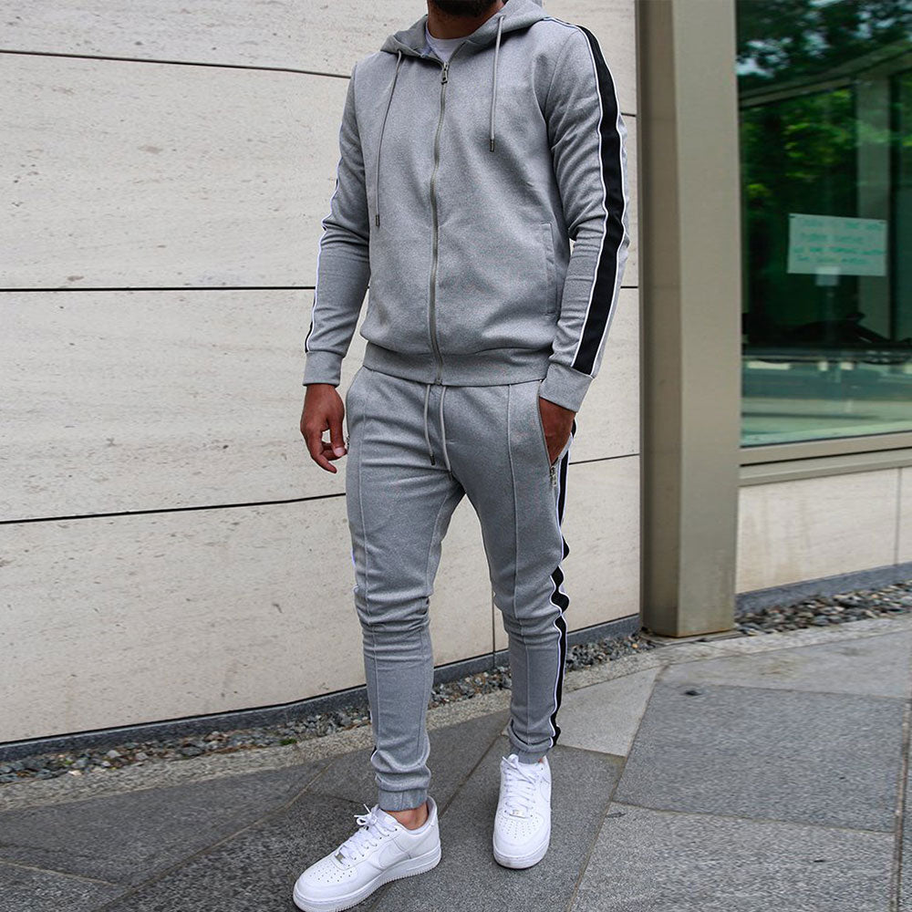 Men Sets Sweat Suit Set Mens Clothes Hoodies Mens Jogger Sweatsuits Running Suit Long Sleeve Cardigan zipper