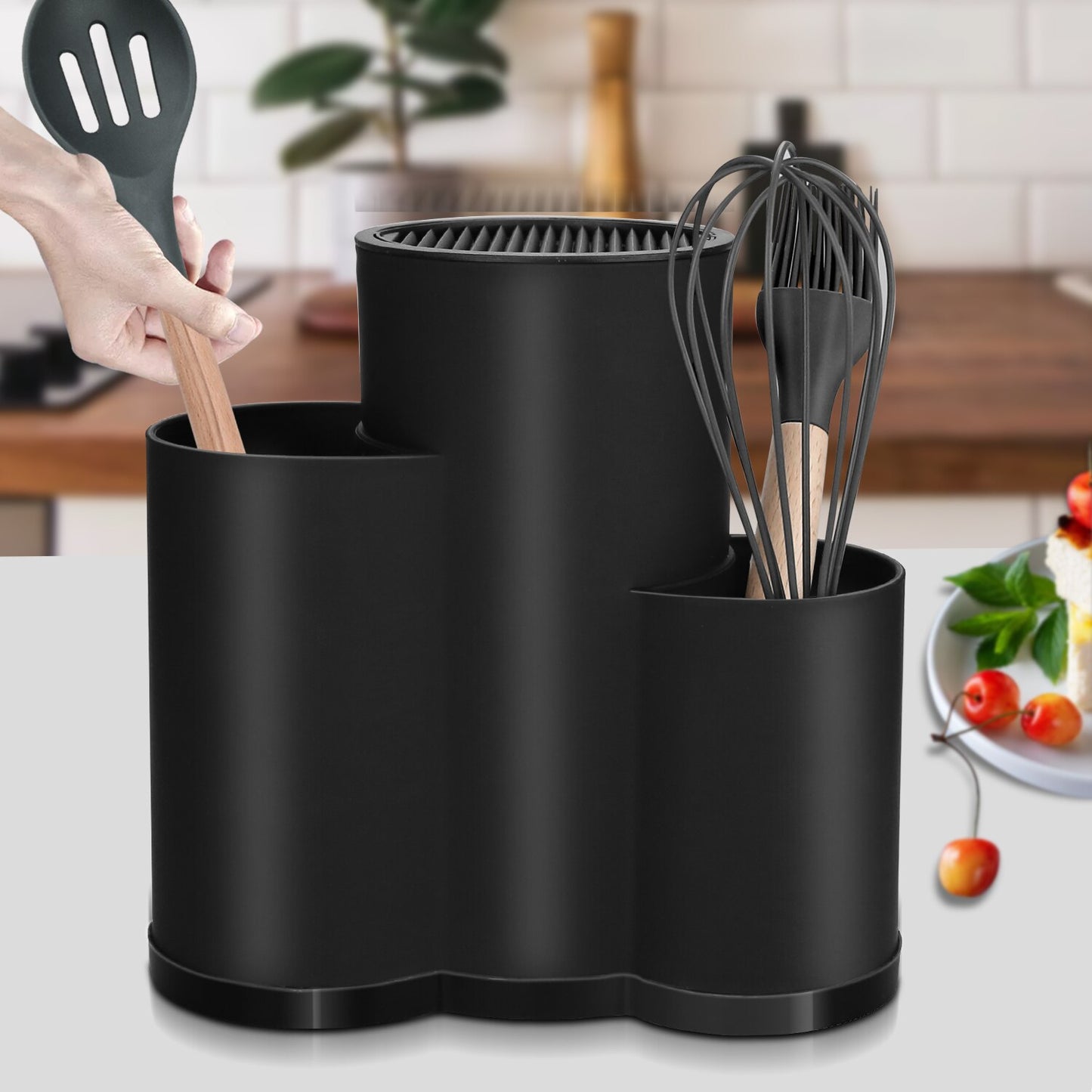 Knife holder Multi-Function Utensil stand Knife Block PP Flatware Drainer Storage Box