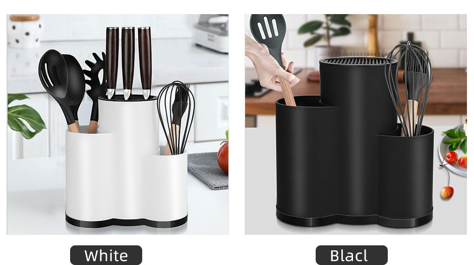 Knife holder Multi-Function Utensil stand Knife Block PP Flatware Drainer Storage Box