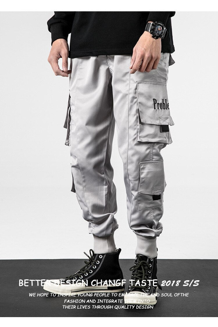 Multi-pocket Harem Hip Pop Pants Trousers Streetwear Sweatpants  Male Casual Fashion Cargo Pants Men