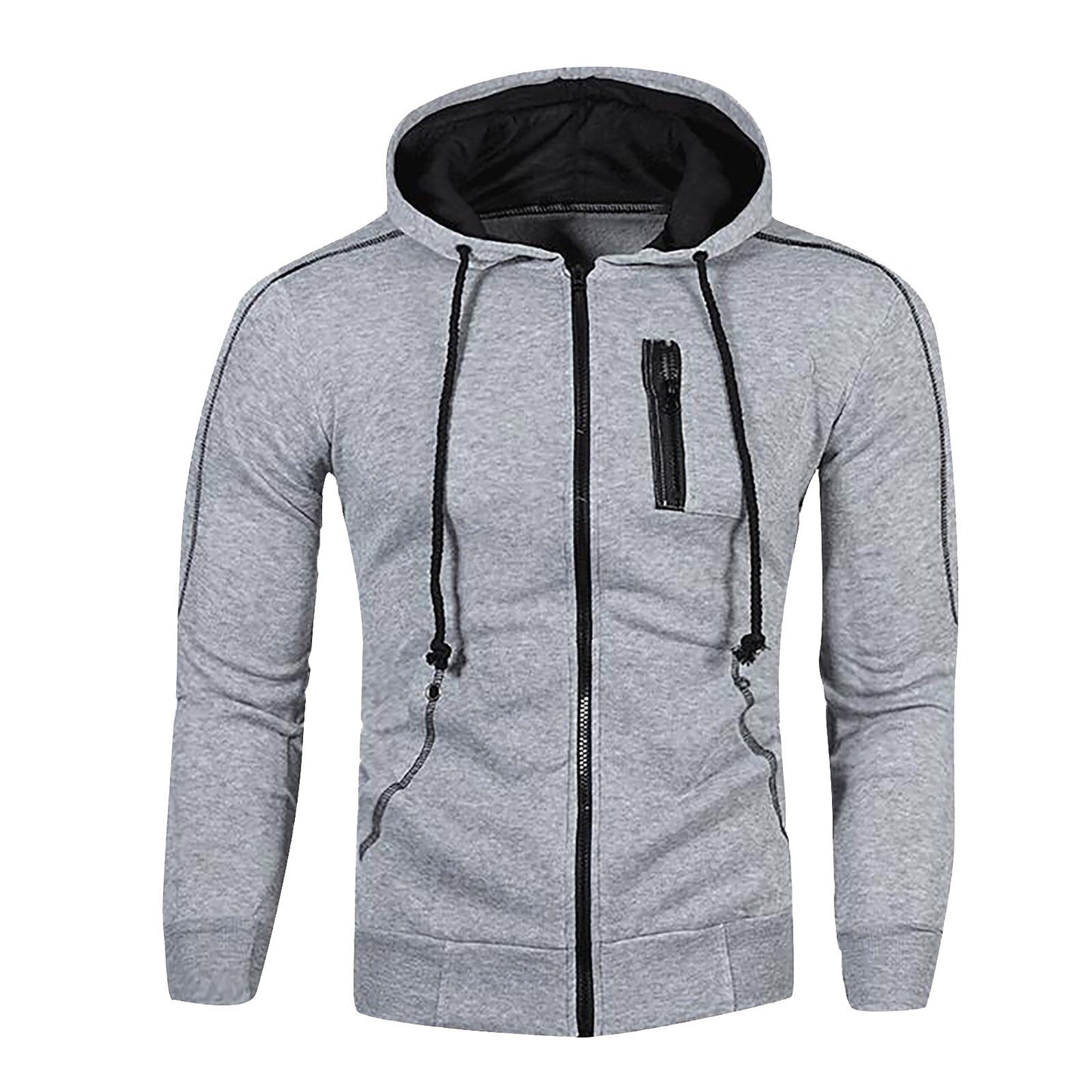 Winter Set Men Zipper Hoodies + Sweatpants 2 Piece Suit Hooded Casual Sets Male Clothes