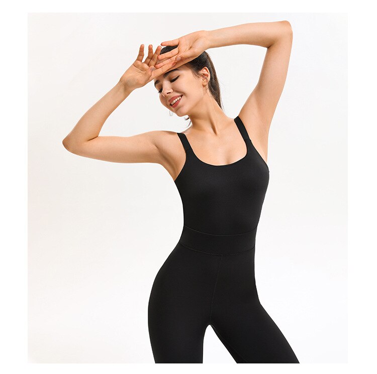 Yoga Fitness Jumpsuits Women Sweat-wicking Training Dancer One Piece Bodysuits