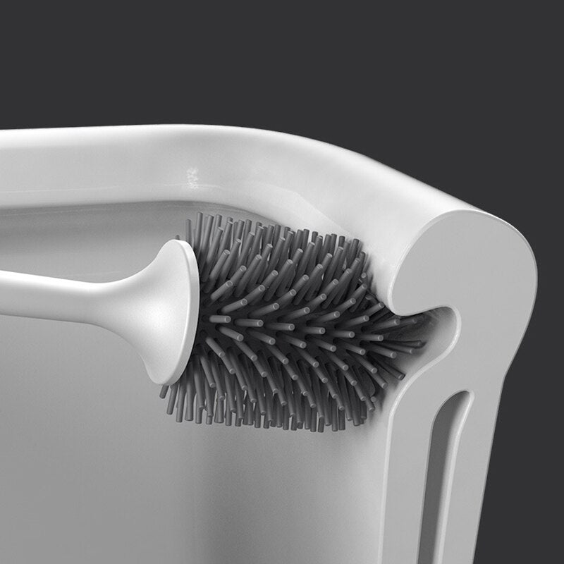 Silicone Toilet Brush Restroom Wall-Mounted Or Floor-Standing Cleaning Brush Home WC Clean Tool Bathroom Accessories