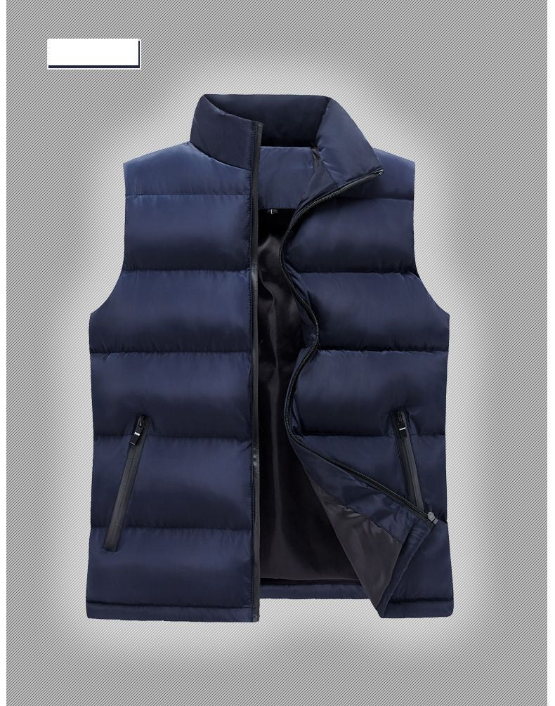 Vest Jacket Warm Sleeveless Jackets Winter Waterproof Zipper Coat Autumn Stand-up Collar Casual