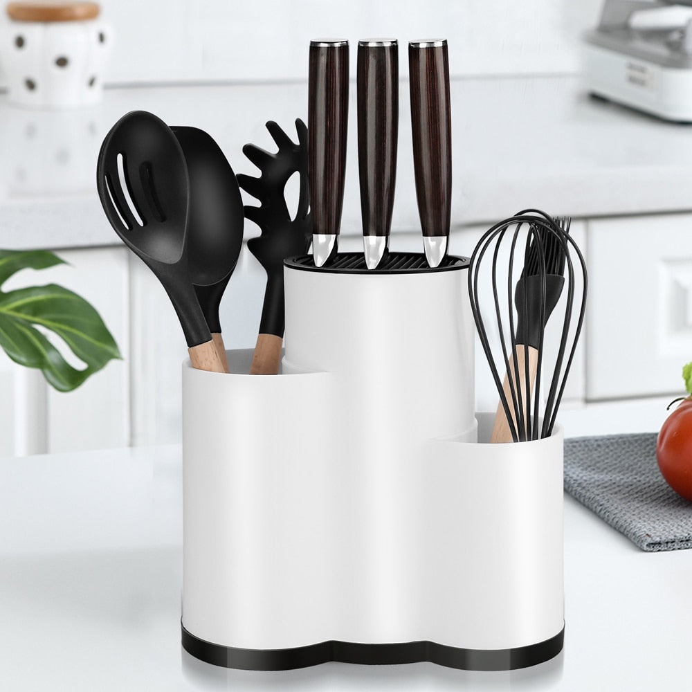 Knife holder Multi-Function Utensil stand Knife Block PP Flatware Drainer Storage Box