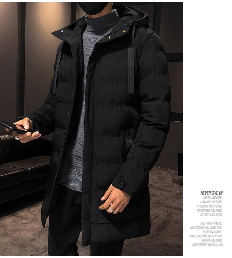 Jacket Plus Long Warm Thick Coat Men Autumn Outwear Outfits Classic Windproof