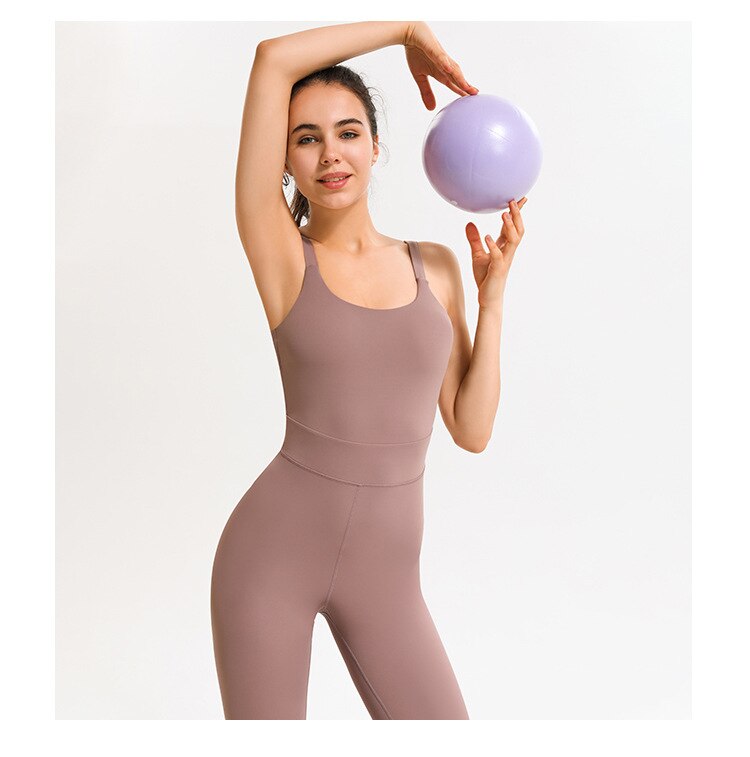 Yoga Fitness Jumpsuits Women Sweat-wicking Training Dancer One Piece Bodysuits