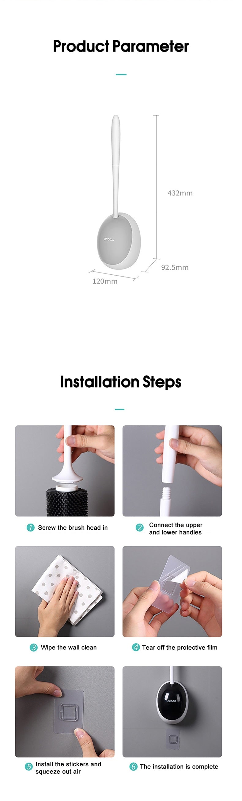 IZEFS Silicone Toilet Brush For WC Accessories