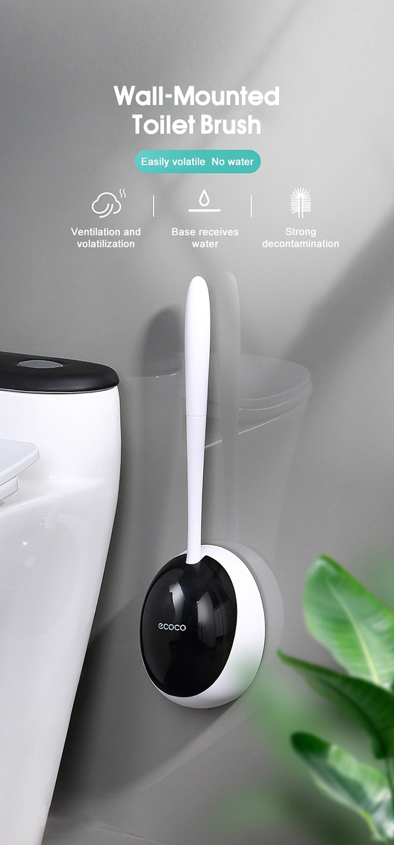 IZEFS Silicone Toilet Brush For WC Accessories