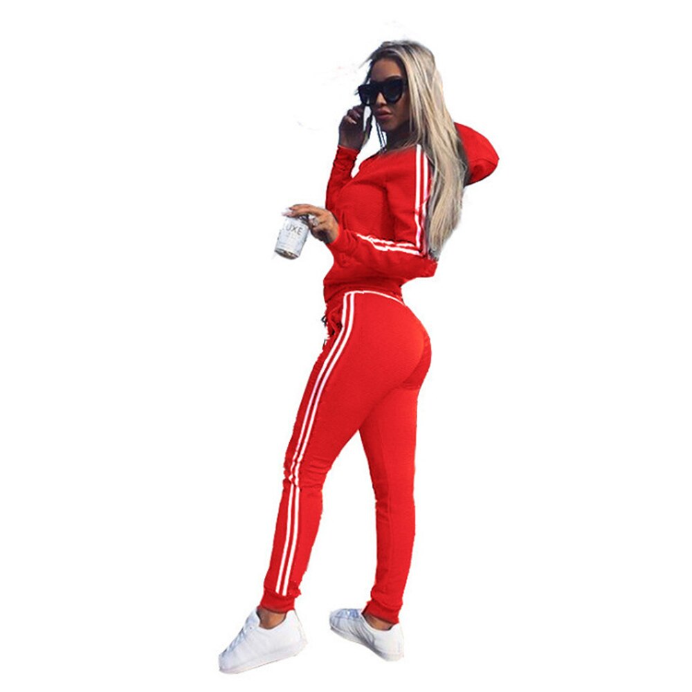 Women Tracksuit Two Piece Set Casual Sport Suit Sportswear Zipper