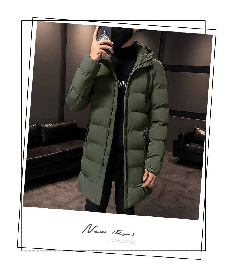 Jacket Plus Long Warm Thick Coat Men Autumn Outwear Outfits Classic Windproof