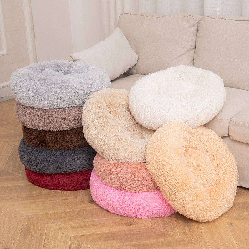 Super Soft Cat & Dog Bed Comfortable Donut Round