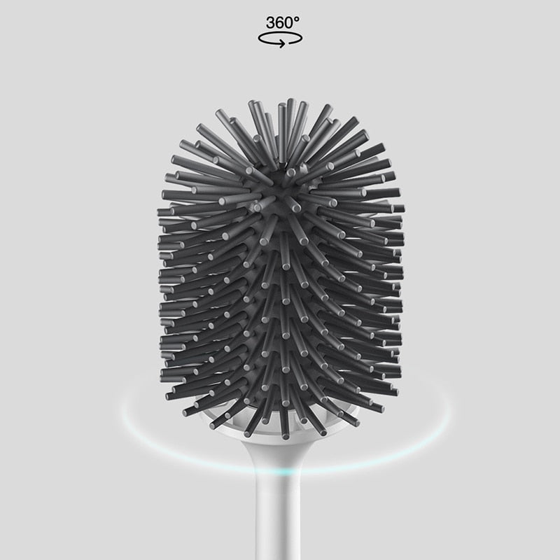 Silicone Toilet Brush Restroom Wall-Mounted Or Floor-Standing Cleaning Brush Home WC Clean Tool Bathroom Accessories