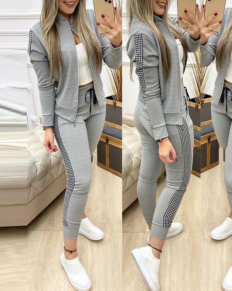 Women Two Piece Set Outfits Autumn Women's Tracksuit Zipper