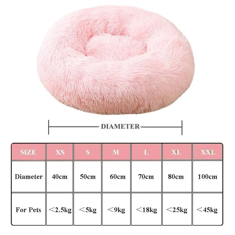 Super Soft Cat & Dog Bed Comfortable Donut Round