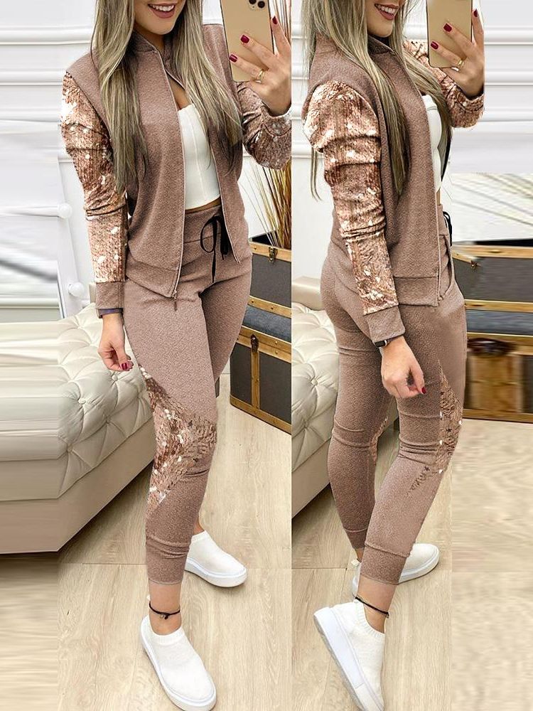 Women Two Piece Set Outfits Autumn Women's Tracksuit Zipper