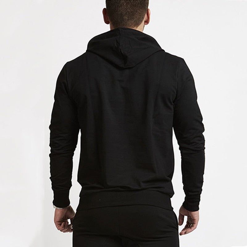 Men Cotton Pullover Hoodie Sweatpants Two Piece Jogger Gym Running Training Sportswear Men Clothing