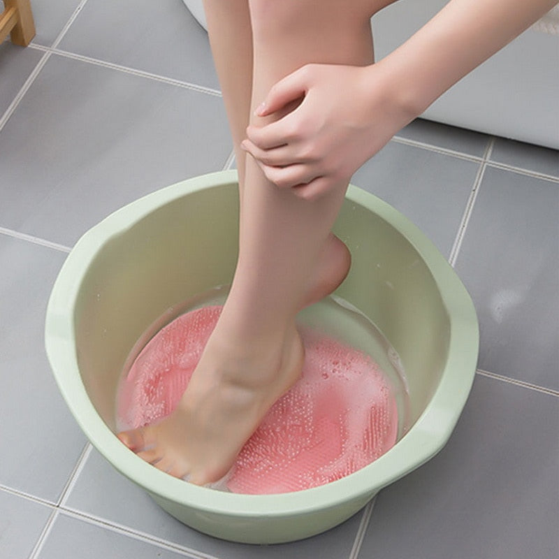 Exfoliating Shower Massage Scraper Bathroom Non-slip Bath Mat Back Massage Brush Silicone Foot Wash Body Cleaning Bathing Tool